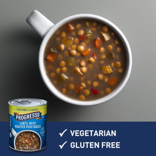 Progresso Gluten Free Vegetable Classics Lentil With Roasted Vegetables Canned Soup Perspective: left