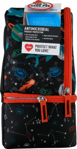 Thermos Space Party Dual Lunch Kit - Black/Red Perspective: left