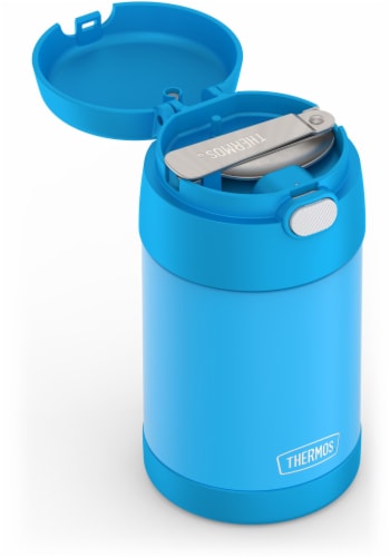 Thermos Stainless Steal Food Jar with Folding Spoon-Blue Perspective: left