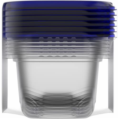Kroger Home Sense Square BPA-Free Plastic Snap Seal Food Storage Container - 6 pack Perspective: left