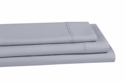 Everyday Living® 200 Thread Count Cotton Fitted Sheet - Quiet Gray Perspective: left