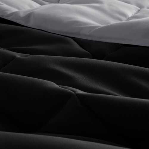 Everyday Living® Down Alternative Comforter - Black/Gray Perspective: left
