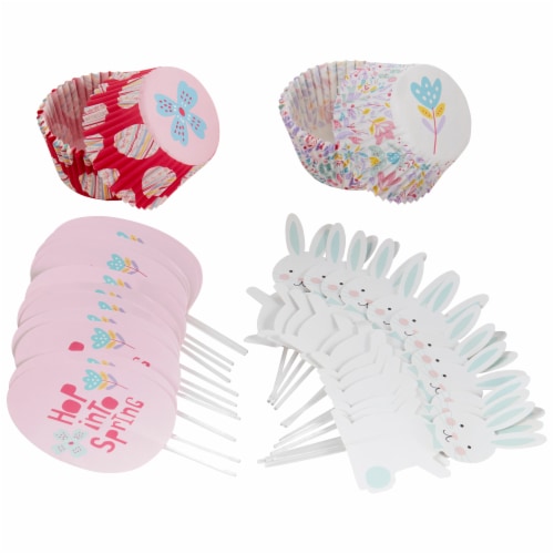 Holiday Home Hop Into Spring Bunny Cupcake Decoration Kit Perspective: left