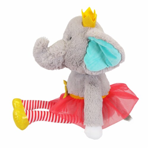 Holiday Home Tutu Sitting Elephant Stuffed Animal Perspective: left