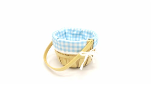 Holiday Home Blue Print Lined Basket Perspective: left