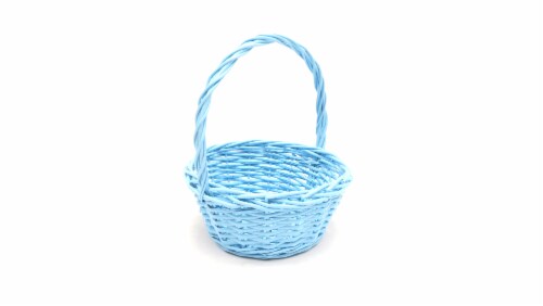 Holiday Home Willow Easter Basket - Pastel Blue Perspective: left