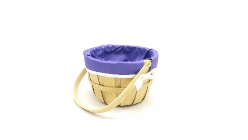 Holiday Home Solid LIned Easter Basket - Bright Purple Perspective: left