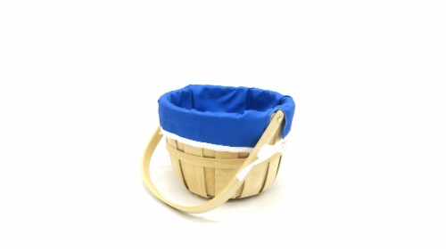 Holiday Home Solid Lined Easter Basket - Bright Blue Perspective: left