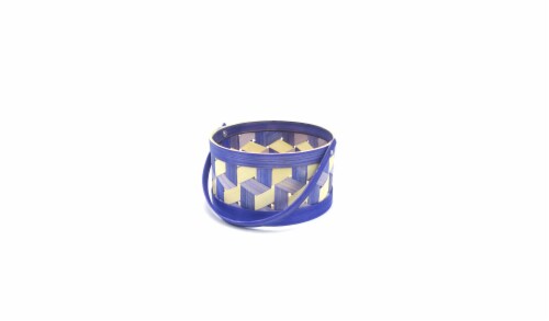 Holiday Home Square Weave Easter Basket - Purple Perspective: left