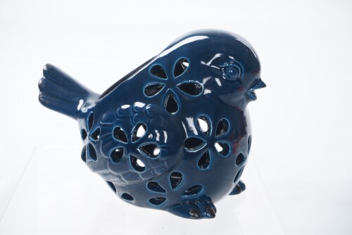 The Joy of Gardening Solar Small Ceramic Bird Perspective: left