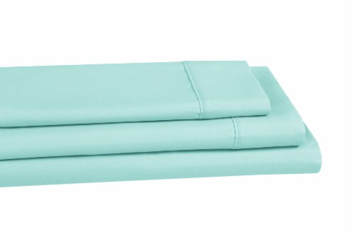 Everyday Living® 200 Thread Count Flat Sheet - Bleached Aqua Perspective: left