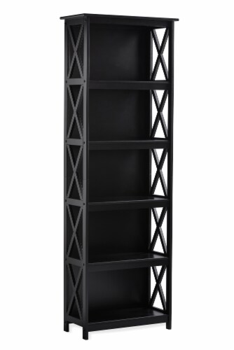 RITZ 6 Tier Bookcase - Black Perspective: left