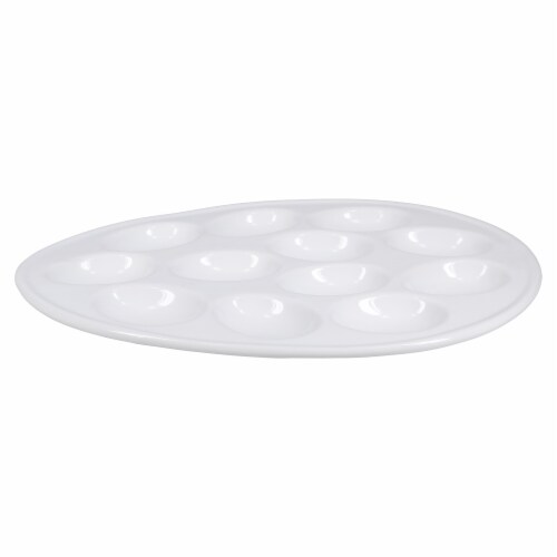 Dash of That™ Oval Egg Plate - White Perspective: left