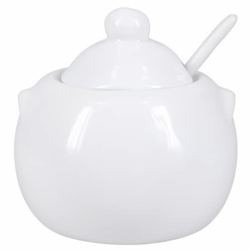 Dash of That™ St John Sugar Bowl with Spoon - White Perspective: left