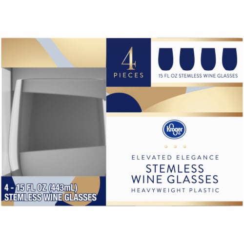 Kroger® Elevated Elegance Heavyweight Plastic Stemless Wine Glasses Perspective: left