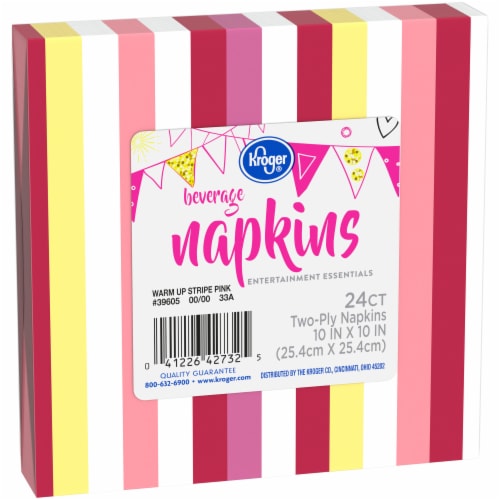 Kroger® Entertainment Essentials Pink Warm Up Stripe Party Paper Napkins Perspective: left