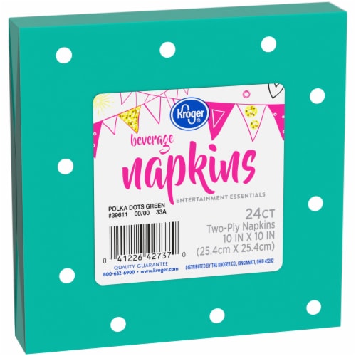 Kroger® Entertainment Essentials Polka Dots Beverage Napkins - Green Perspective: left