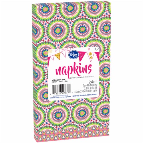 Kroger® Entertainment Essentials Medallion Pink Guest Napkins Perspective: left