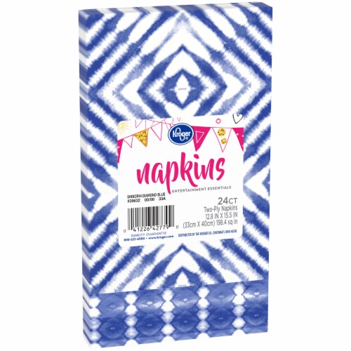 Kroger® Entertainment Essentials Shiborhi Diamond Guest Napkins - Blue Perspective: left