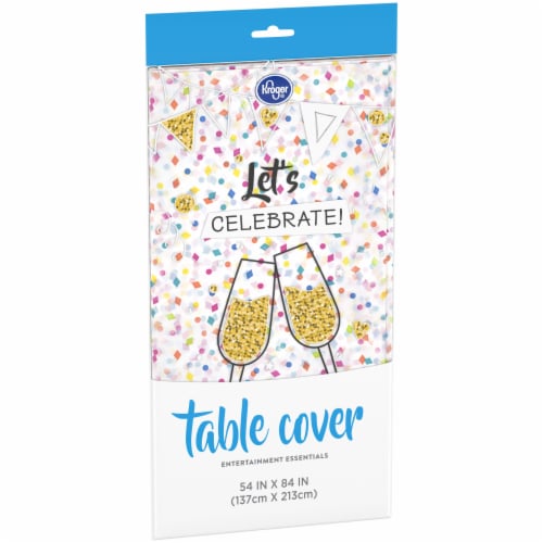 Kroger® Entertainment Essentials Table Cover - Confetti White Perspective: left