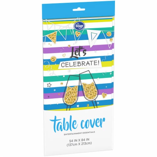 Kroger® Entertainment Essentials Table Cover - Cool Stripe Green Perspective: left