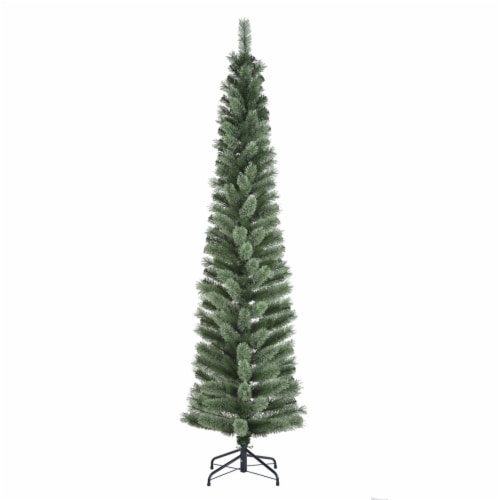 Holiday Home Cashmere Pencil Fir Christmas Tree with Clear Lights Perspective: left