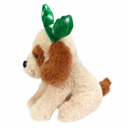 Holiday Home® Christmas Antler Beagle Puppy Plush Toy Perspective: left