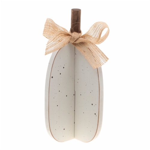 Holiday Home Mini Wood Pumpkin with Bow - Assorted Perspective: left