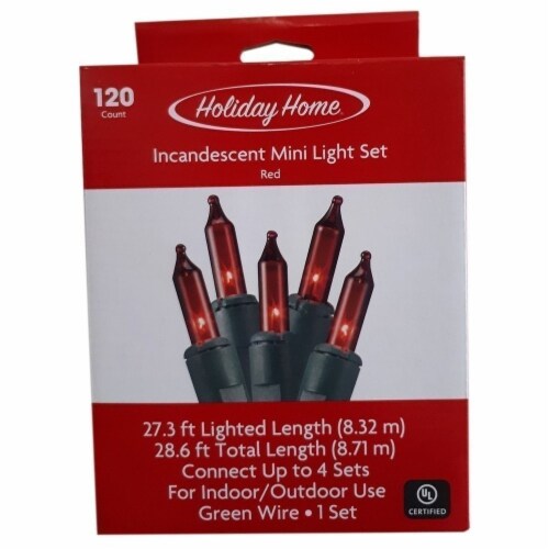Holiday Home® 120 Incandescent Mini String Lights - Red Perspective: left