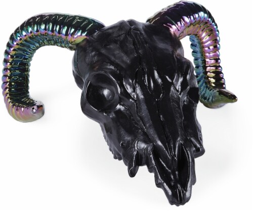 Holiday Home® Ram Skull Oil Slick Decor Perspective: left