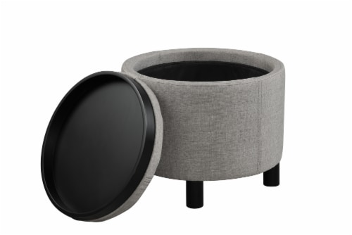 HD Designs Round Ottaman & Tray Top Perspective: left