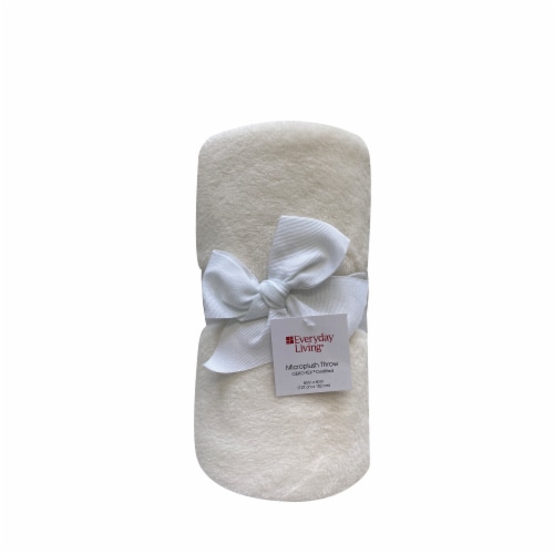 Everyday Living® Microplush Throw - Tofu Perspective: left