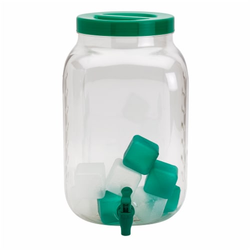 HD Designs Outdoors Acrylic Beverage Dispenser with Cups & Ice Cubes -  Teal, 1 ct - Pay Less Super Markets