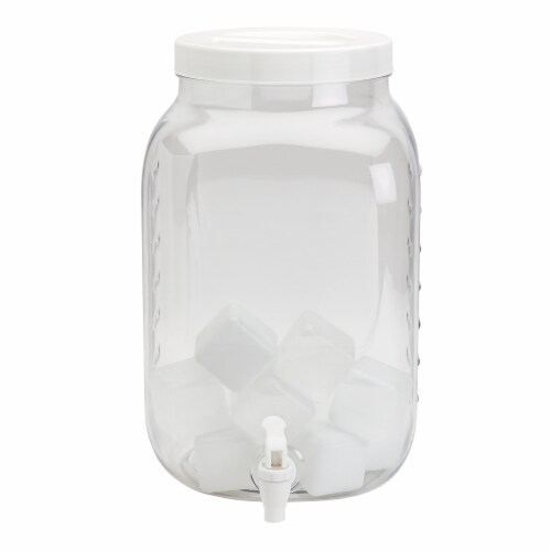 HD Designs Outdoors Acrylic Beverage Dispenser with Cups & Ice - White Perspective: left