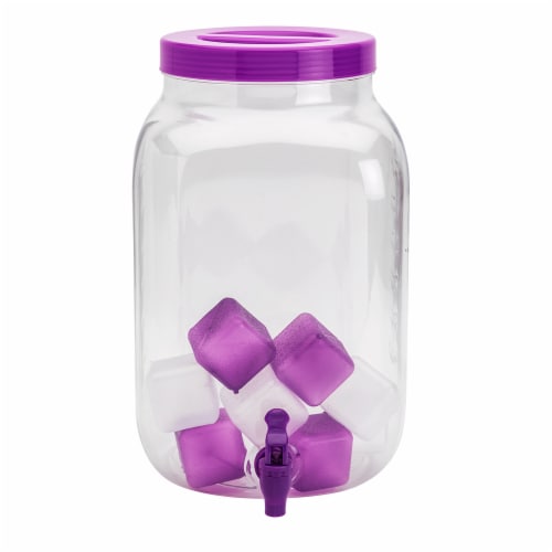 HD Designs Outdoors Beverage Dispenser with Cups & Ice - Purple Perspective: left