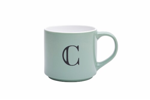 Holiday Home Green Monogram Mug - White Perspective: left