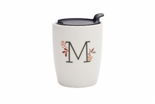 Holiday Home Fall Monogram Latte Mug Perspective: left