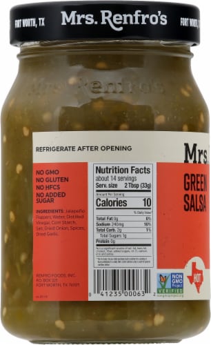 Mrs. Renfro's® Hot Green Salsa Perspective: left