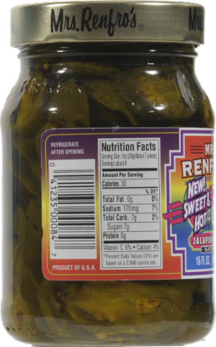 Mrs. Renfro's Sweet & Hot Jalapeno Peppers Perspective: left