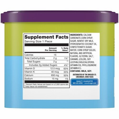 Kroger® Calcium Chews Dietary Supplement Caramel Soft Chews Perspective: left