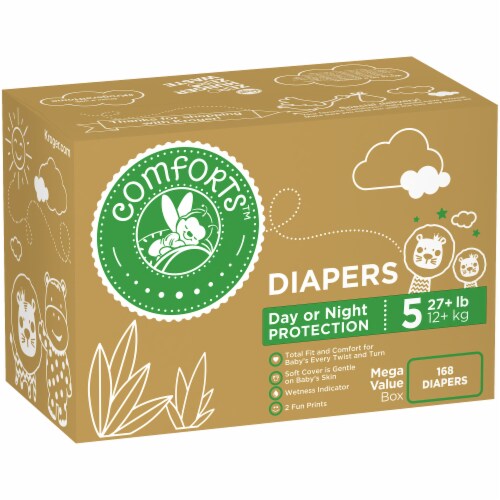 Comforts™ Day or Night Diapers Size 5 (27+ lbs) BIG DEAL! Perspective: left