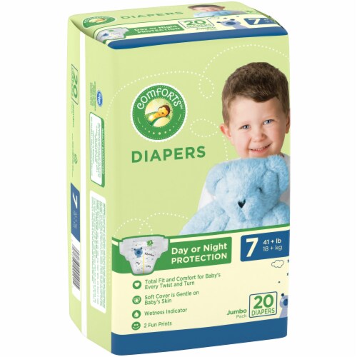 Pañales talla 7, 20 unidades, pañales desechables Kroger Comforts Day  Night, 41+ libras