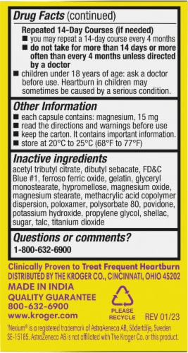 Kroger® Esomeprazole Magnesium Delayed-Release Capsules 20mg Perspective: left