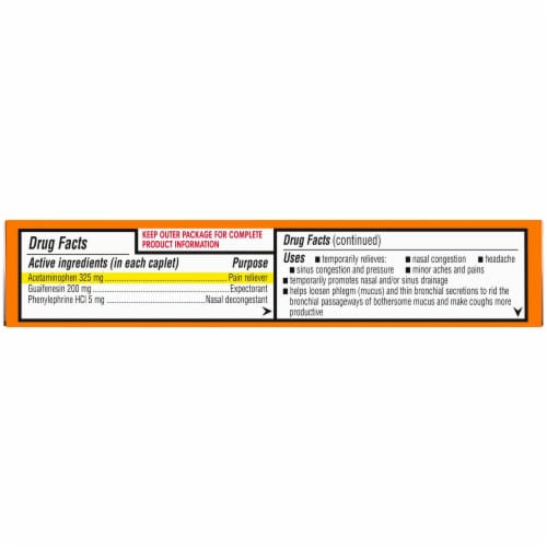 Kroger® Guaifenesin and Phenylephrine HCl Sinus Relief Pressure & Pain Caplets with Acetaminophen Perspective: left