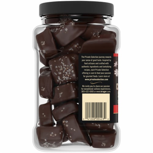 Private Selection® Dark Chocolate Sea Salt Soft Caramels Holiday Candy Perspective: left