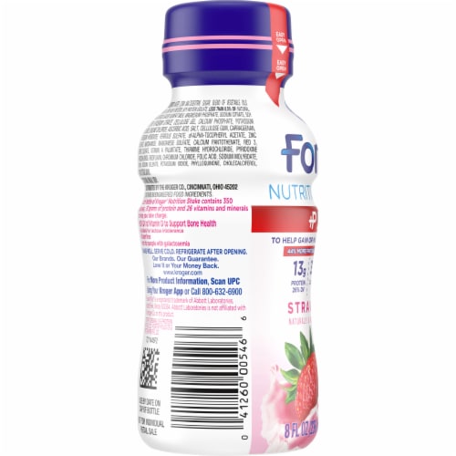 Kroger® Fortify Plus Strawberry Nutrition Shake Perspective: left