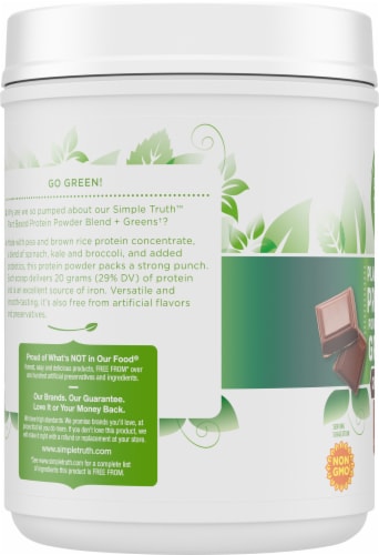 Simple Truth™ Plant-Based Chocolate Protein & Greens Protein Powder, 18 ...