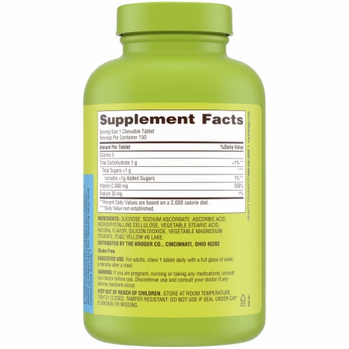 Kroger® Vitamin C Chewable Tablets 500mg Perspective: left