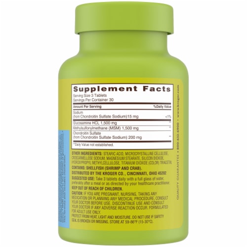 Kroger® Glucosamine Chondroitin MSM Joint Support Supplement Tablets Perspective: left