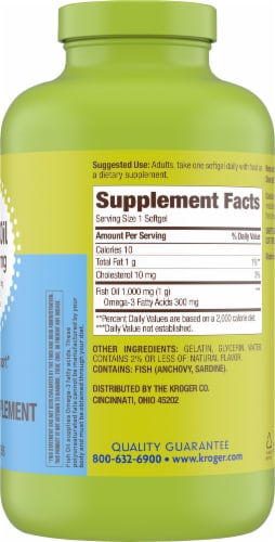 Kroger® Fish Oil Softgels 1000mg Perspective: left